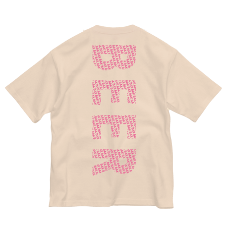 着るBEER × BAK コラボTシャツ 第2弾　9.1oz マグナムウェイト ビッグシルエット〈ナチュラル×ピンク〉