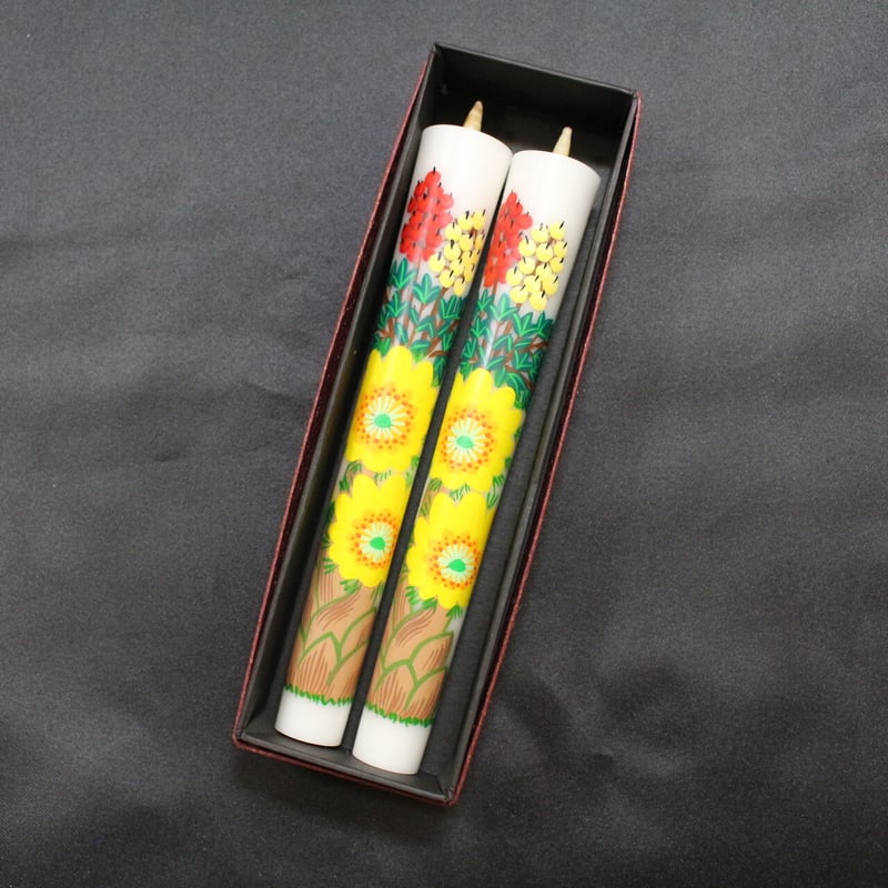 絵ろうそく20匁（もんめ）2本入南天と福寿草 | 山形屋本店