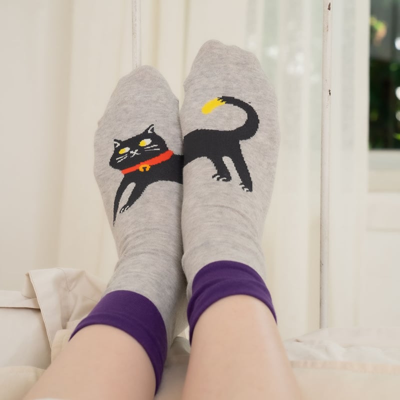 レディースソックス◇両足でネコに！かわいいねこシリーズ靴下