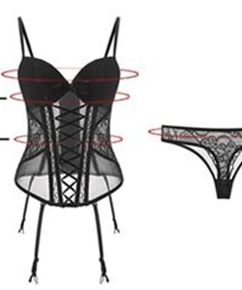 レースアップコルセットチェリービキニ レースアップコルセットチェリービキニ