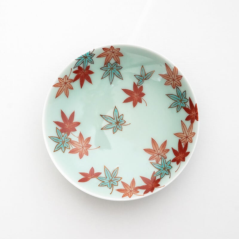 受注生産】鍋島青磁紅葉文5寸高台皿【2～3ヶ月でお届け】 | 鍋島