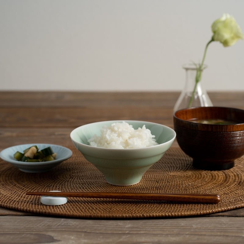 和食器　飴釉　寿字螺旋文　茶碗　五客　時代箱付　V　R6414 和食器 飴釉 寿字螺旋文 茶碗 五客 時代箱付 V R6414