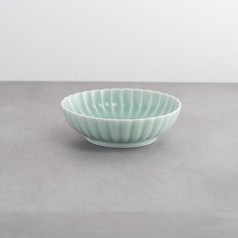 青磁菊32方5寸鉢（深） | 鍋島 虎仙窯オンラインストア