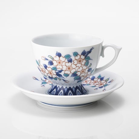 【受注生産】色鍋島桜文珈琲碗【2～3ヶ月でお届け】