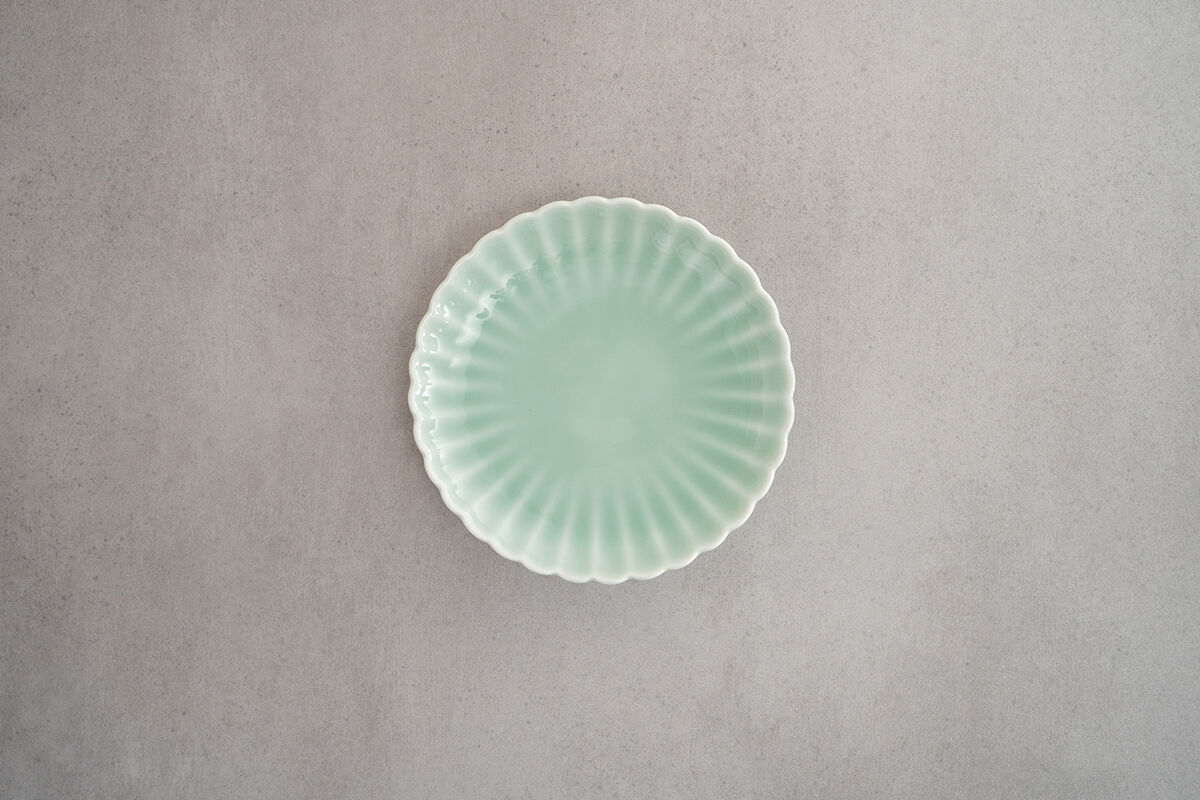 鍋島青磁、菊豆皿、鉢、レトロ