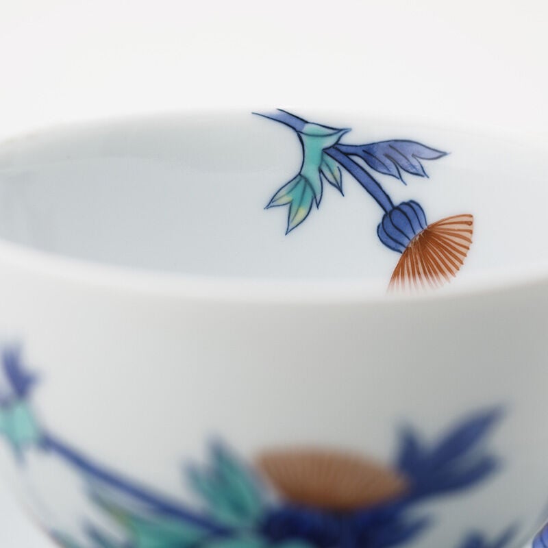 受注生産】色鍋島アザミ文珈琲碗【2～3ヶ月でお届け】 | 鍋島 虎仙窯