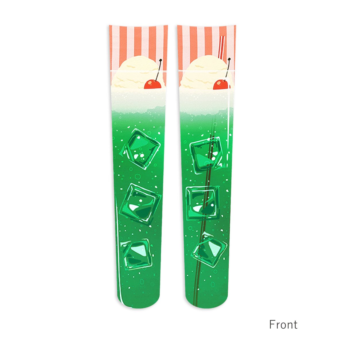 クリームソーダ・プリンのお洋服 オーダーページ オリジナル】OV-0103【クリームソーダ】オーバーニー | 面白い