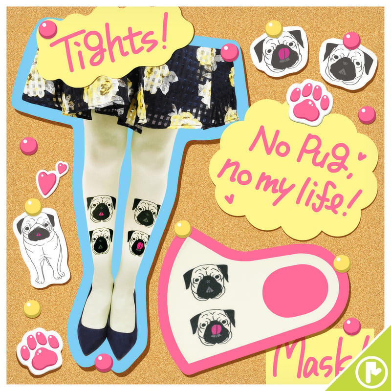 アニマル】MS-0210【No Pug, no my life.】マスク | 面白い！かわい