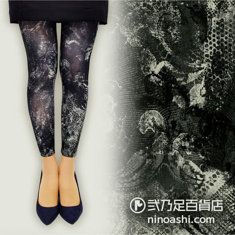 【復刻】Riybes　LG-0005【レース-黒】レギンス