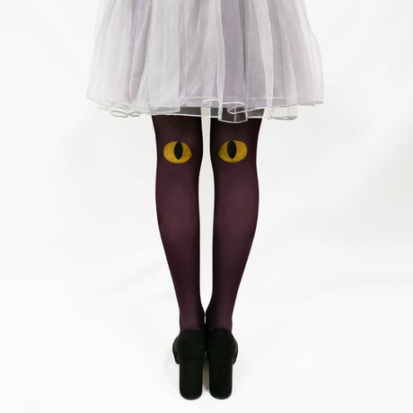 【復刻】28:26　8T-0023【猫のまたたき-ボルドー】タイツ