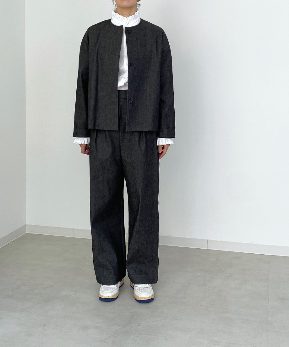 JOURNAL STANDARD ノーカラー ストレッチ デニム ジャケット JOURNAL STANDARD（ジャーナルスタンダード）の「□デニムノー