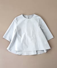 シルクコットン ミニチェック ・ バック ペプラム ブラウス / 1156050