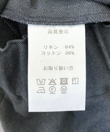 コットン リネン オール ドツイル ・ ウエスト紐 クロップド パンツ / 1154021