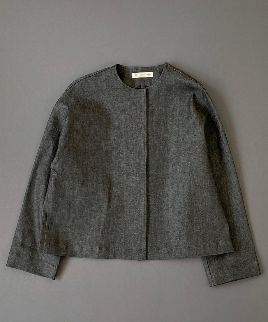 JOURNAL STANDARD ノーカラー ストレッチ デニム ジャケット JOURNAL STANDARD（ジャーナルスタンダード）の「□デニムノー