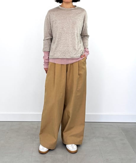 【リネン天竺】 6色から選べる、さらりとドライタッチの7分袖Tシャツ / 1168047