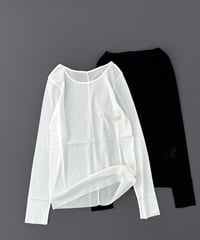 コットンチュール ・ クルーネック ロングスリーブ カットソー / 1158015