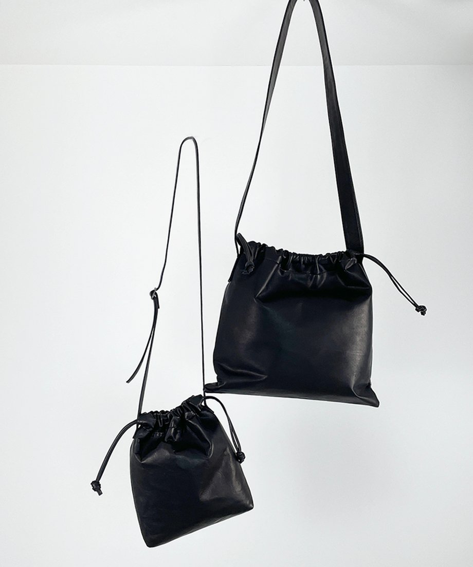 美品 BAGJACK レザーポシェット 巾着 bagjack バッグジャックレザーポシェット巾着ポーチ