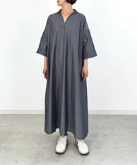 コットン 高密度 エンザイム ・ ミニカラー プルオーバー ワンピース / 1255021