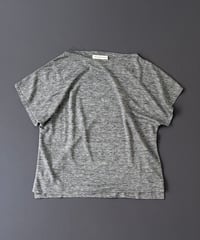 【リネン天竺】 ハンドレッドのこだわりリネン、ボートネック肩線なしTシャツ / 1268030