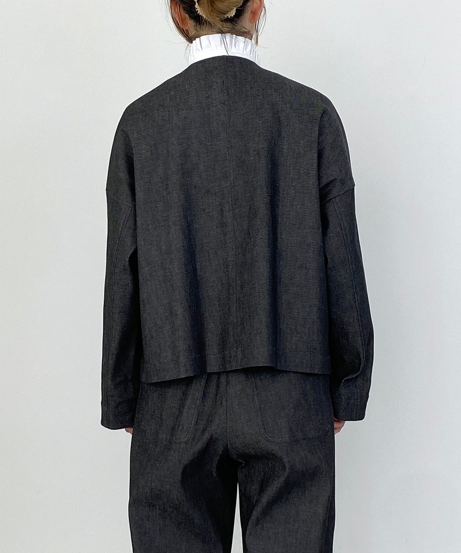 JOURNAL STANDARD ノーカラー ストレッチ デニム ジャケット JOURNAL STANDARD（ジャーナルスタンダード）の「□デニムノー