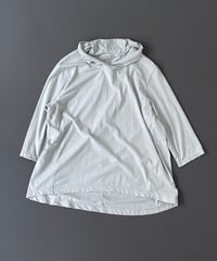 コットンボイル ジャージー 製品染 ・ チビフード 六分袖 カットソー / 1258044