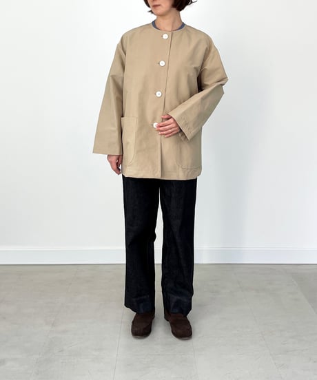 【コットンナイロン グログラン】春一番に羽織りたい、上品＆カジュアルなハーフコート / 1161001