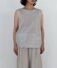 【リネン製品染め】 定番人気のリネン100％、ノースリーブ / 1168075
