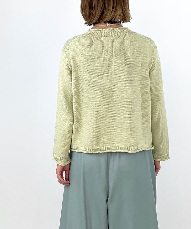 洗える】リネンコットンリリヤーン ニット カーディガン タグ付き未