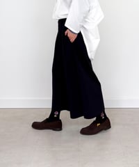 【オーガニックポンチ】 ラフに着られて品がよい、上質カットソーのウエストリブロングキュロット / 1168026
