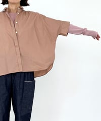 【コットンタイプライターワッシャー】 秘かな定番、ドルマンスリーブの半袖ブラウス / 1166037