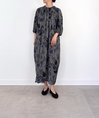 【コットンシフォン花柄プリント】 たっぷりギャザーを寄せた、華やぎワンピース / 1265064