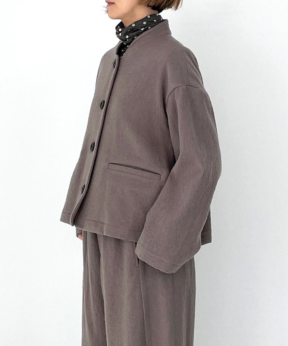 58ブレインタートル 防縮ウール 水玉プリント ・ タートルネック ウールカットソー