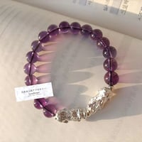 925SILVER 天然アメジストブレスレット BTS ジョングク 着用モデル