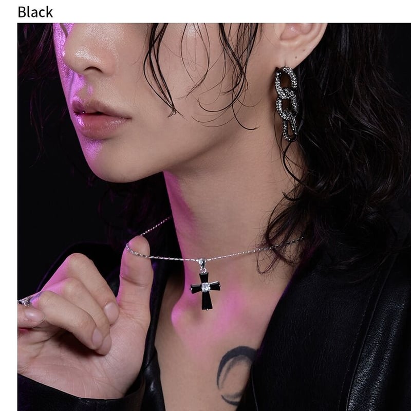 3color デリークロスネックレス BLACKPURPLE 正規品 ASTRO ムンビン 着