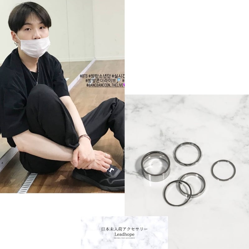【STING925】SR_104 RING : BTS SUGA 着用 5set サージカルリングセット one enough 正規品 BTS SUGA