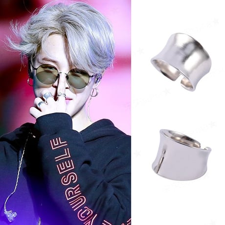 2type BTS JIMIN ジミン 着用モデル ワイドビッグリング マットリング 光沢 サムリング  SUNAYONI 正規品