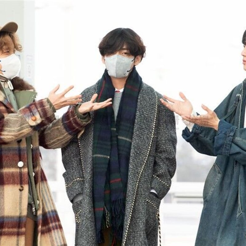 グリーンチェックマフラー ストール BTS V テテ 着用モデル 2020AW