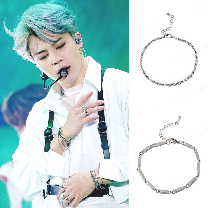 2type BTS JIMIN ジミン着用モデル シルバーチェーンブレスレット