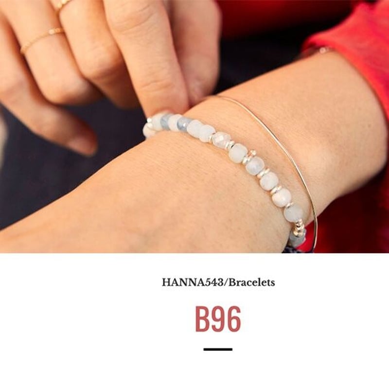 アクアマリン 925SILVER ブレスレット B575 HANNA543 正規品 BTS ジ