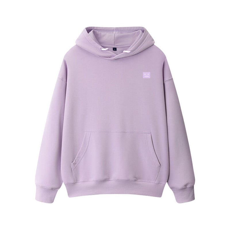 ユニセックス ノームコアフェイス パープルパーカー BTS ジン着用