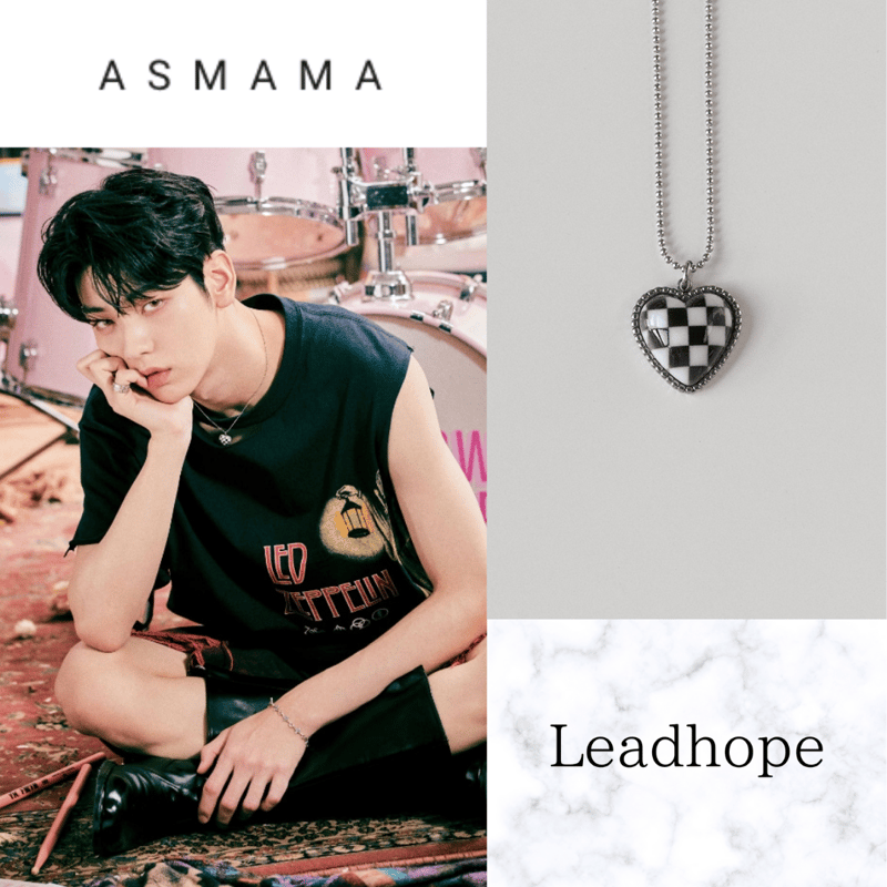2size ハートチェックネックレス ASMAMA 正規品 TXT スビン 着用モデル