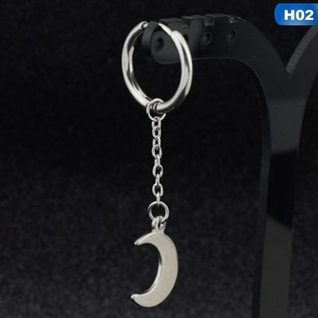 KPOP BTS 片耳ピアス J-HOPE着用  ユニセックス メンズアクセサリー ロングタッセル シルバー チェーン 月 ムーン