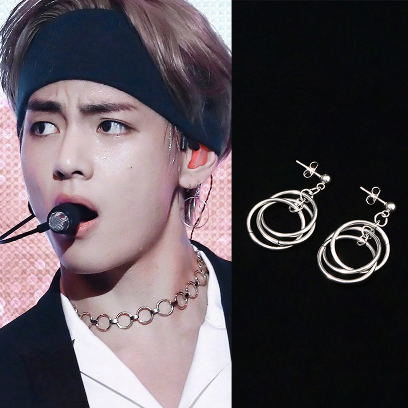 BTS V テテ テヒョン 着用モデル リングピアス 2個セット | 日本未入荷