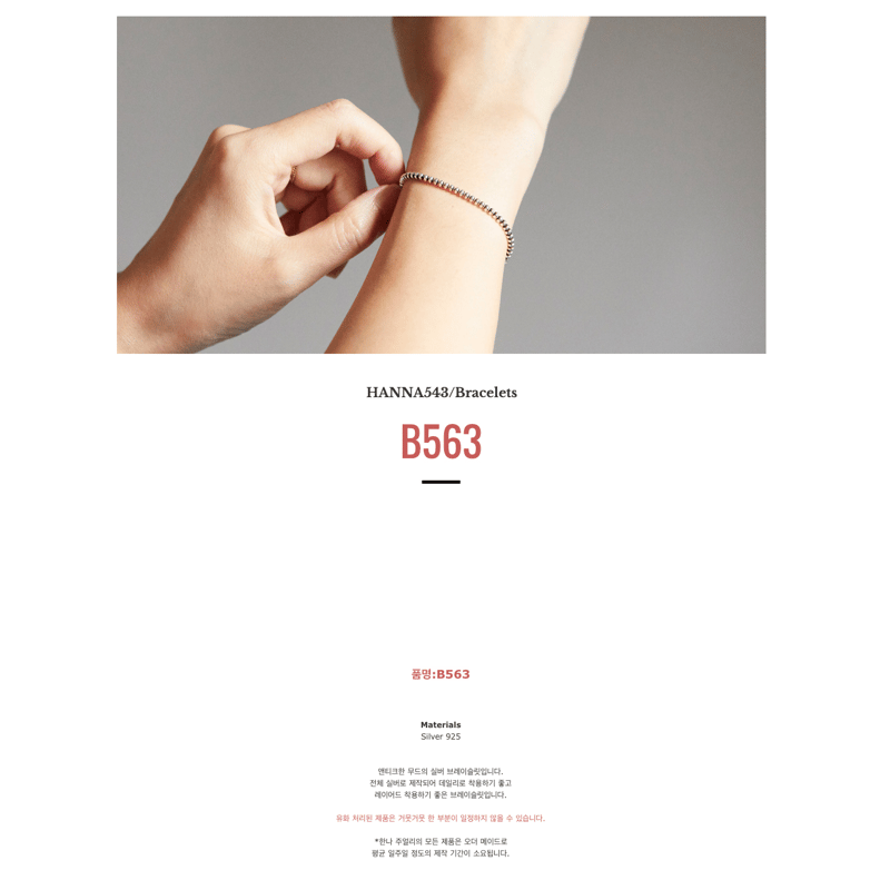 925SILVER B563 ブレスレット HANNA543 正規品 BTS J-HOPE ホ