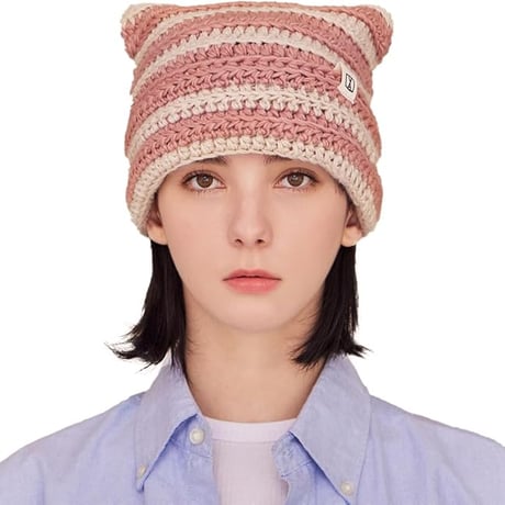 4color [VARZAR] 正規品 Square Label Stripe Crochet Beanie RIIZE アントン 着用モデル