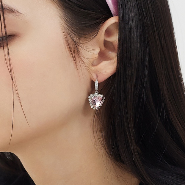 2pc 1pair プリンセスハートキュービックリングピアス VVV 正規品