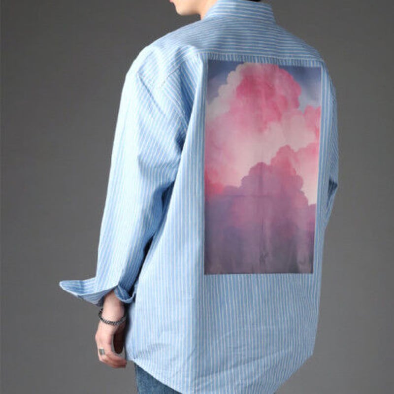 バックピンククラウドプリントシャツ ELHOMME 正規品 BTS ジン 着用 