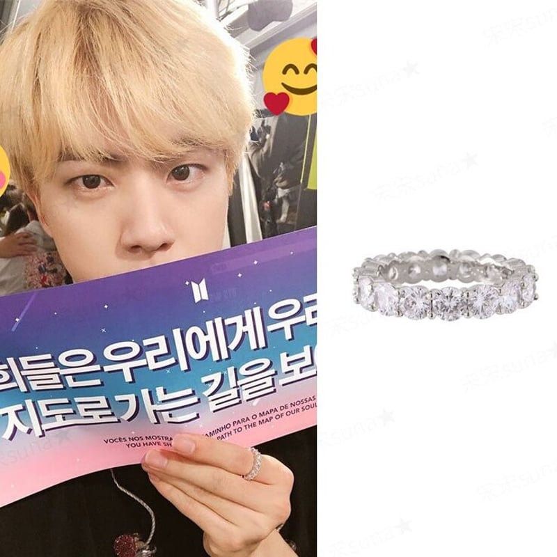☆BTS JIN 着用！！【WOOING】Pave Ring WHITE GOLD | もごつ