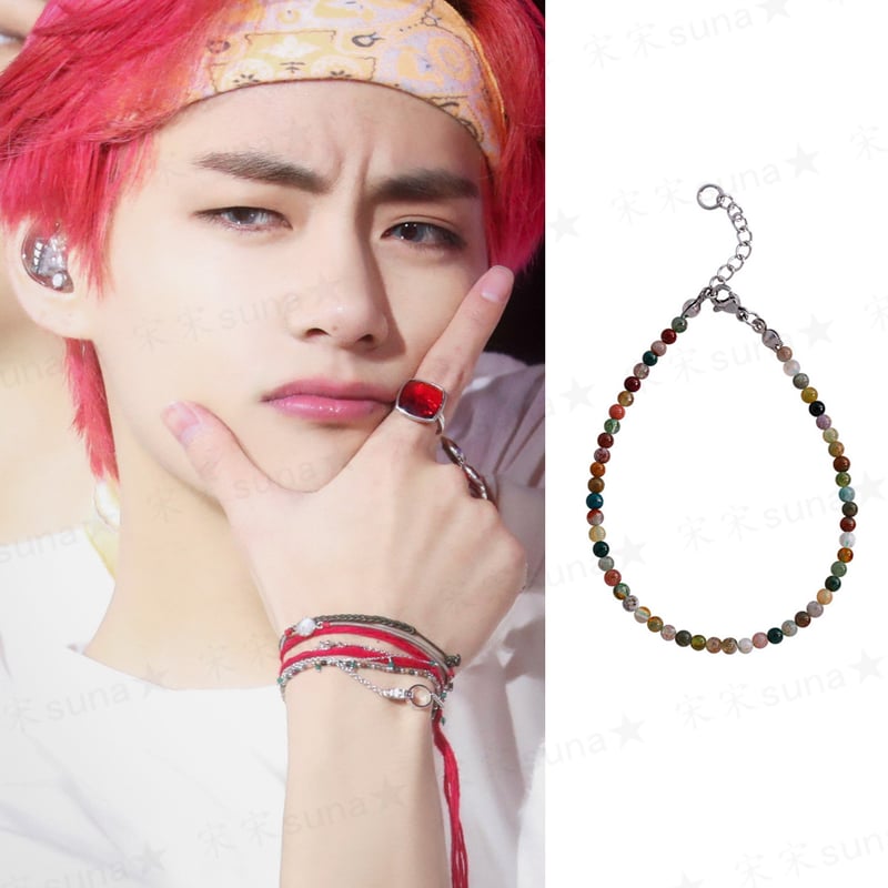 BTS V テヒョン テテ 着用モデル インドメノウ 天然石ブレスレット