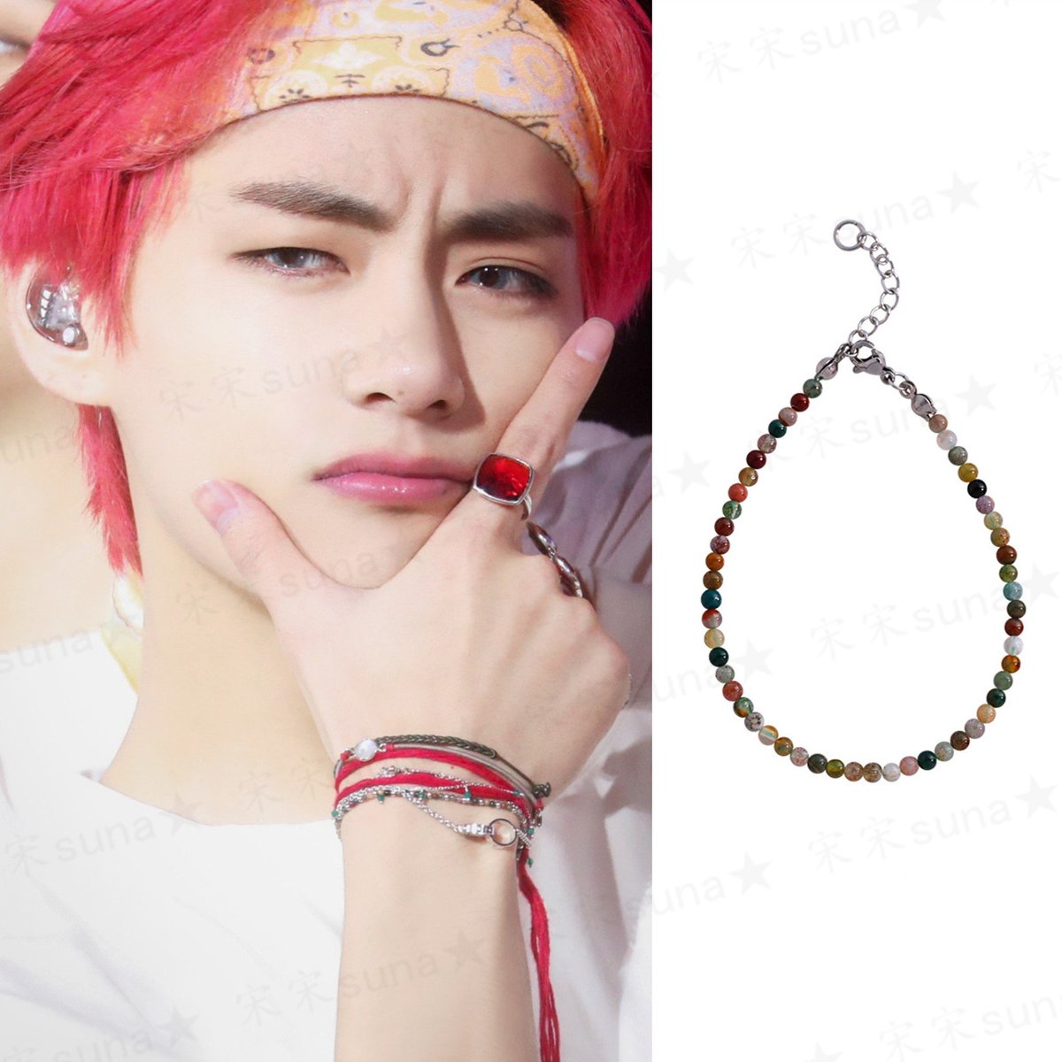 BTS V テヒョン テテ 着用モデル インドメノウ 天然石